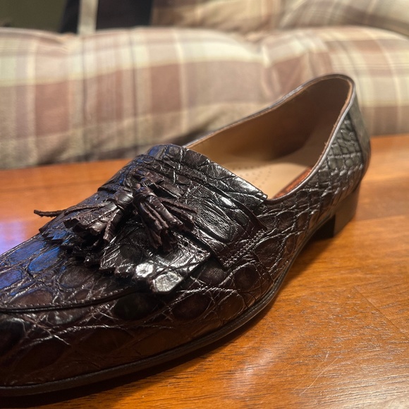 New* Giorgio’s of Palm Beach Crocodile Men’s Loafers Shoes Size 10 Dark Brown - Picture 1 of 6